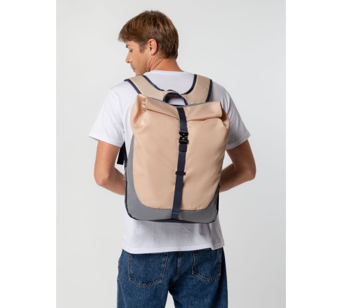Рюкзак coolStuff Plus, бежевый с темно-синим