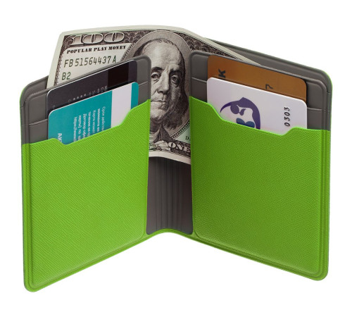 Картхолдер с отделением для купюр Dual, зеленый