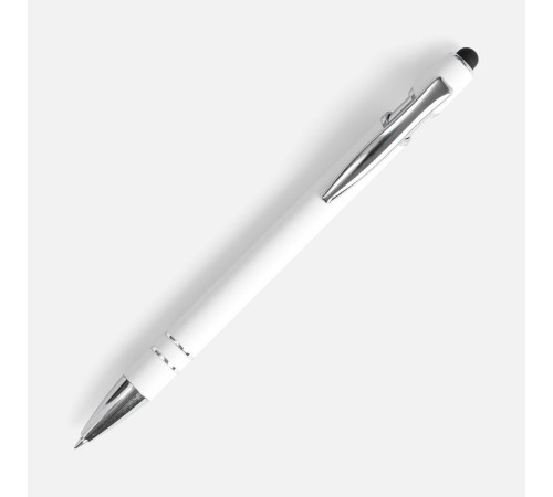 Ручка шариковая Pointer Soft Touch со стилусом, белая