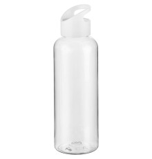 Бутылка для воды Plaske, прозрачная с белой крышкой