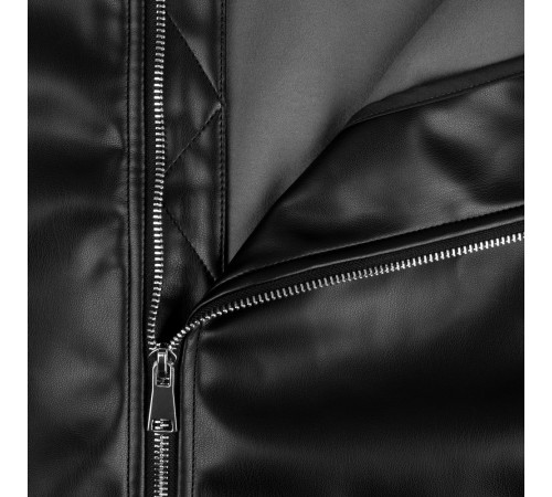 Бомбер из искусственной кожи Univer, черный