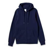 Толстовка на молнии с капюшоном унисекс King, темно-синяя