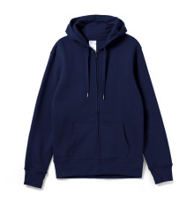 Толстовка на молнии с капюшоном унисекс King, темно-синяя