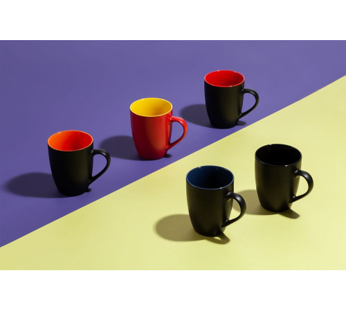 Кружка Bright Tulip, матовая, черная с синим