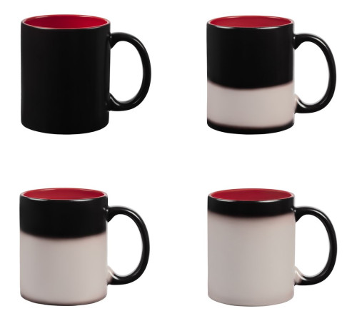 Кружка-хамелеон On Display, матовая, черная с красным