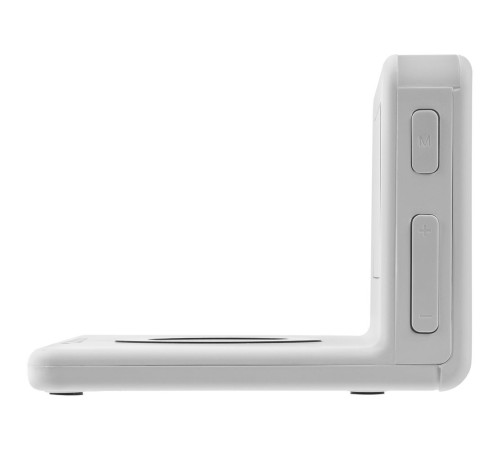 Часы настольные с беспроводным зарядным устройством Pitstop, белые