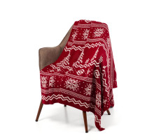 Плед Elnik, красный с молочно-белым