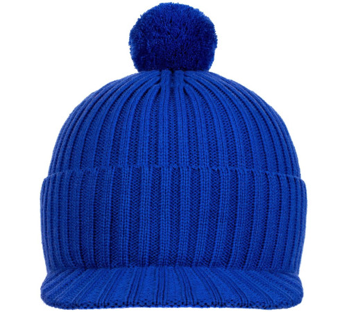 Вязаная шапка с козырьком Peaky, синяя (василек)