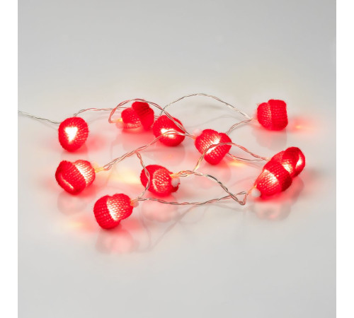 Гирлянда Cosy Poms, красная