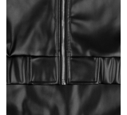 Бомбер из искусственной кожи Univer, черный