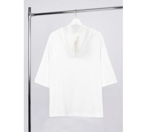 Футболка оверсайз унисекс с капюшоном Neofit, молочно-белая