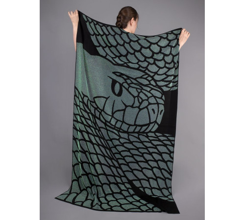 Плед Serpentica, черный с люрексом