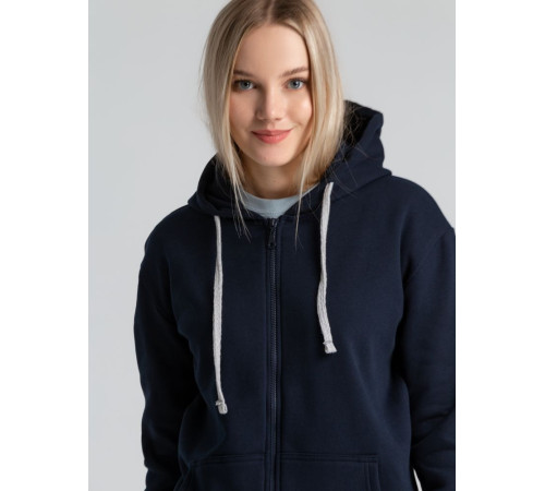 Толстовка на молнии с капюшоном Unit Siverga Heavy, темно-синяя