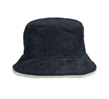 Панама Bucket двусторонняя утепленная, темно-серая с бежевым