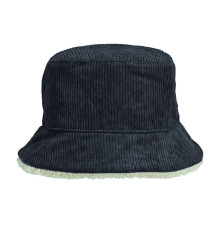 Панама Bucket двусторонняя утепленная, темно-серая с бежевым