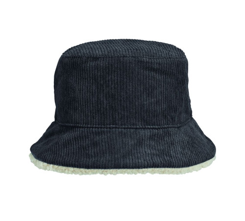 Панама Bucket двусторонняя утепленная, темно-серая с бежевым