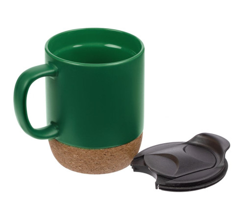 Кружка с пробковой подставкой Corky Walk, зеленая
