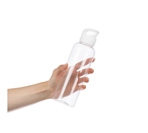 Бутылка для воды Plaske, прозрачная с белой крышкой