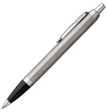 Ручка шариковая Parker IM Essential Stainless Steel CT, серебристая с черным