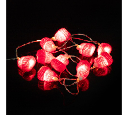 Гирлянда Cosy Poms, красная