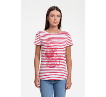 Футболка женская Grand Granat New, белая с красным