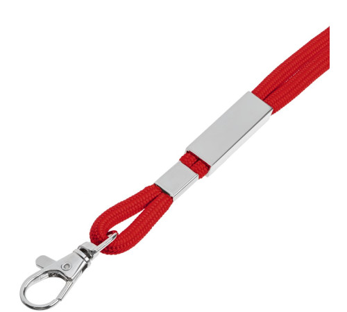 Шнурок для бейджа Tube Metal, красный