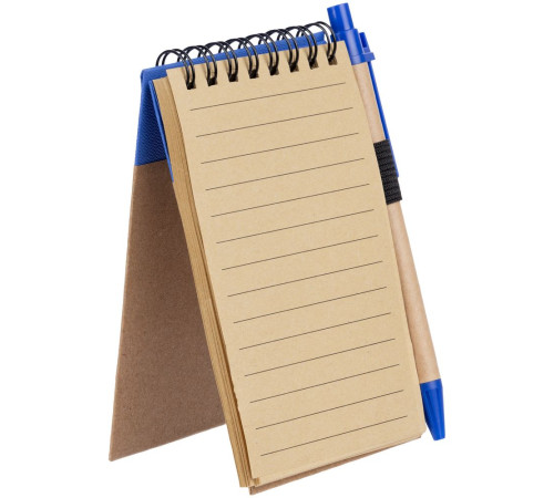 Блокнот на кольцах Eco Note с ручкой, синий