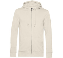Толстовка на молнии с капюшоном унисекс BNC Inspire (Organic), молочно-белая