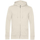 Толстовка на молнии с капюшоном унисекс BNC Inspire (Organic), молочно-белая