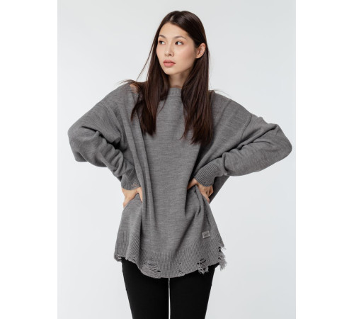 Джемпер оверсайз унисекс Grunge в сумке, серый