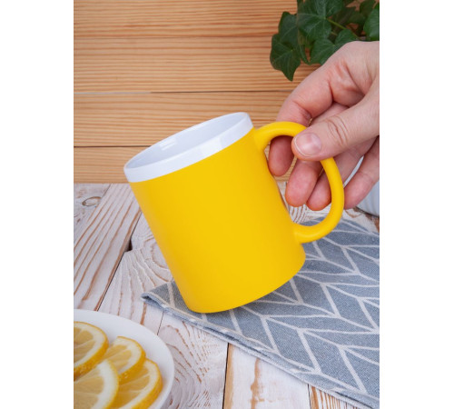 Кружка StopSpot с покрытием софт-тач, желтая