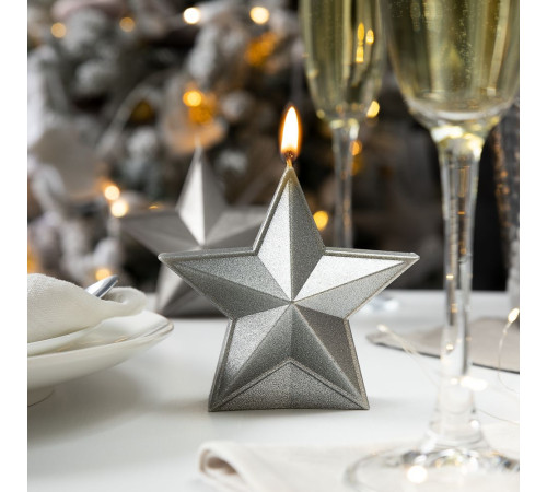 Свеча High Five, серебристая