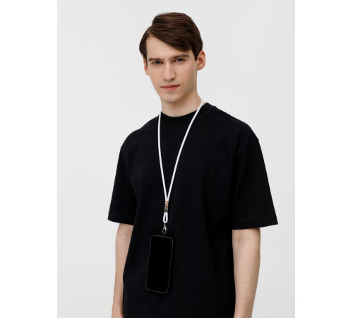 Шнурок для бейджа Tube Metal, белый