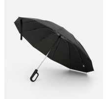 Зонт обратного сложения inLoop с ручкой-карабином, черный