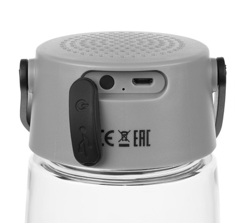 Бутылка для воды Torsta Light с колонкой и светильником, серая