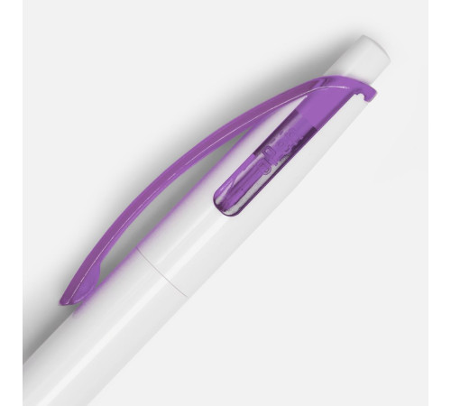 Ручка шариковая Bento, белая с фиолетовым