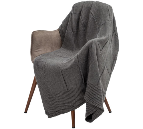 Плед Chess Queen, ver.2, серый меланж