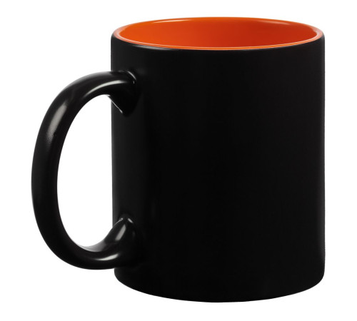 Кружка-хамелеон On Display, матовая, черная с оранжевым