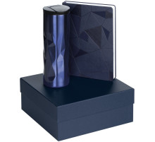 Набор Gems: ежедневник и термостакан, темно-синий