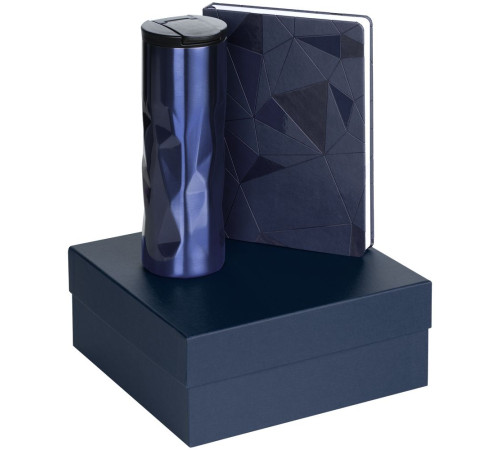 Набор Gems: ежедневник и термостакан, темно-синий