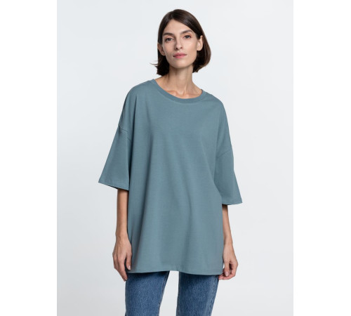 Футболка унисекс оверсайз Crosstown, серо-зеленая