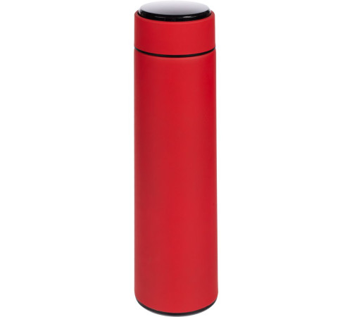 Смарт-бутылка с заменяемой батарейкой Long Therm Soft Touch, красная