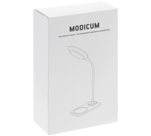 Настольная лампа с беспроводной зарядкой Modicum, белая
