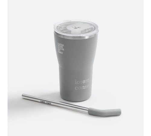 Термостакан Sapporo без логотипа, серый