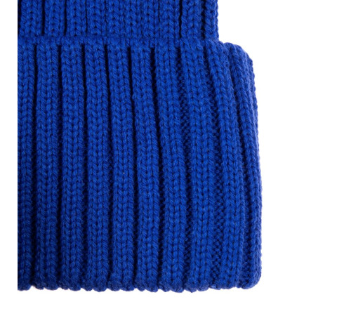 Вязаная шапка с козырьком Peaky, синяя (василек)