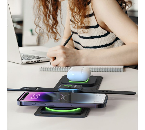 Складная станция беспроводной зарядки triFlex, черная