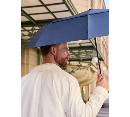 Складной зонт Dome Double с двойным куполом, темно-синий