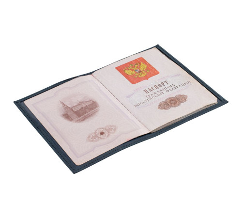 Обложка для паспорта Nubuk, синяя