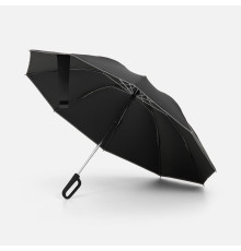 Зонт обратного сложения с ручкой-карабином Foldberry, черный