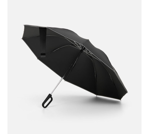 Зонт обратного сложения с ручкой-карабином Foldberry, черный